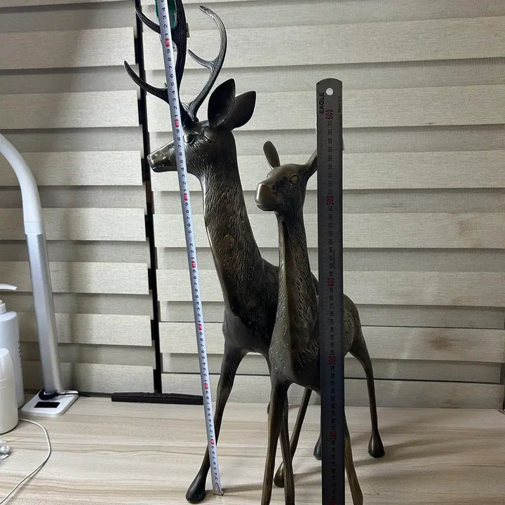 [BUNJANG] Bronze Deer Sculpture Pair / 동 브론즈  사슴 1쌍 조각상