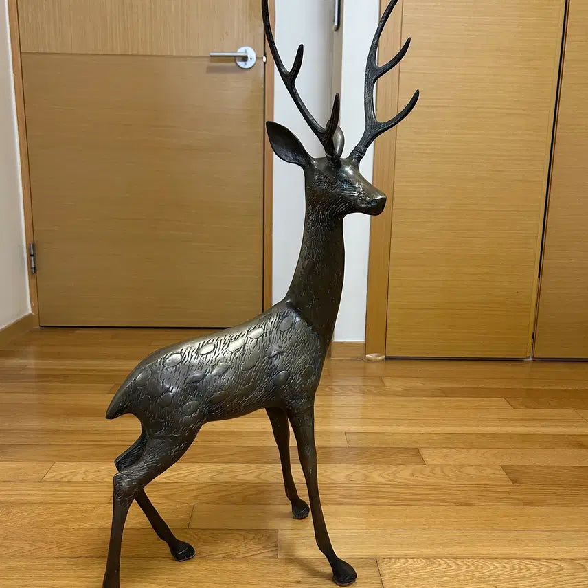[BUNJANG] Bronze Deer Sculpture Pair / 동 브론즈  사슴 1쌍 조각상