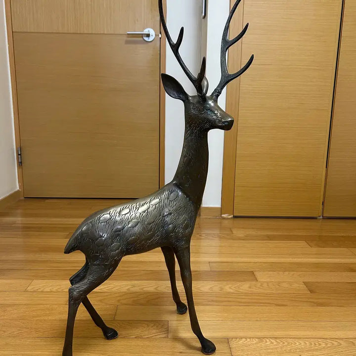 [BUNJANG] Bronze Deer Sculpture Pair / 동 브론즈  사슴 1쌍 조각상