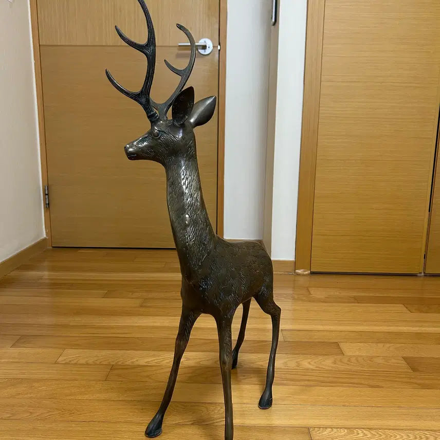 [BUNJANG] Bronze Deer Sculpture Pair / 동 브론즈  사슴 1쌍 조각상