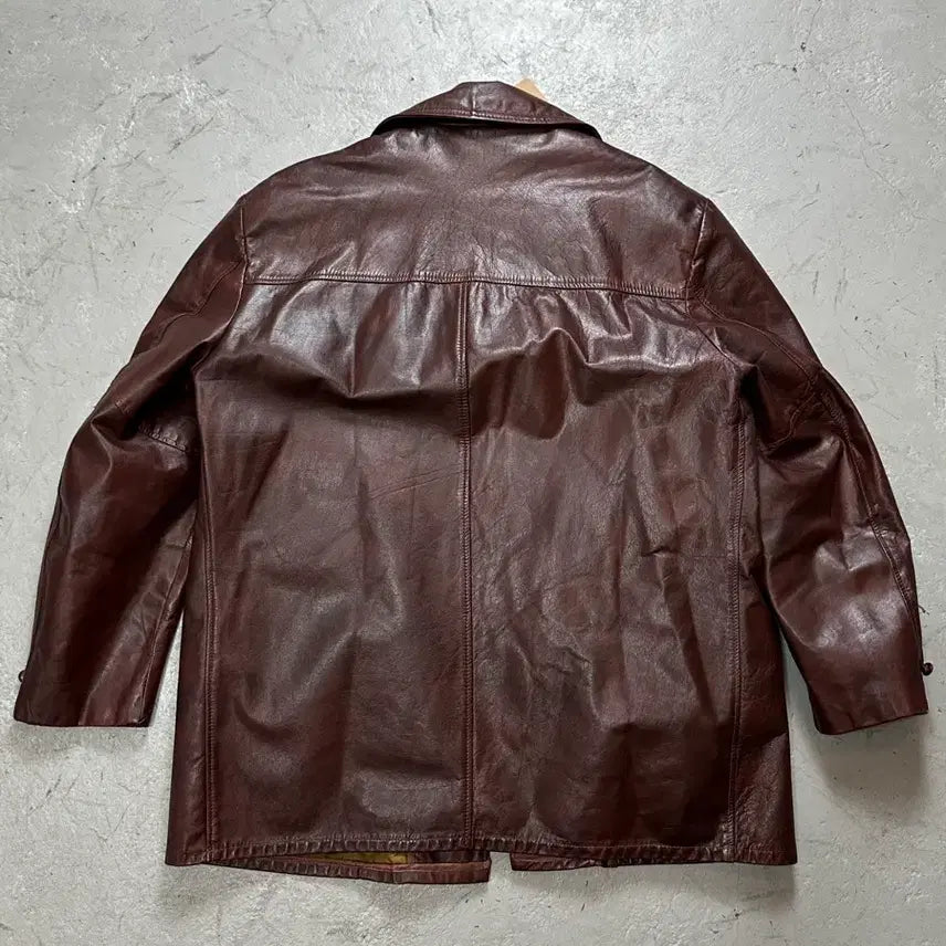 [BUNJANG] Vintage Burgundy Crop Leather Jacket / [46] 70's 빈티지 버건디 크롭 레더 자켓 파이트 클럽