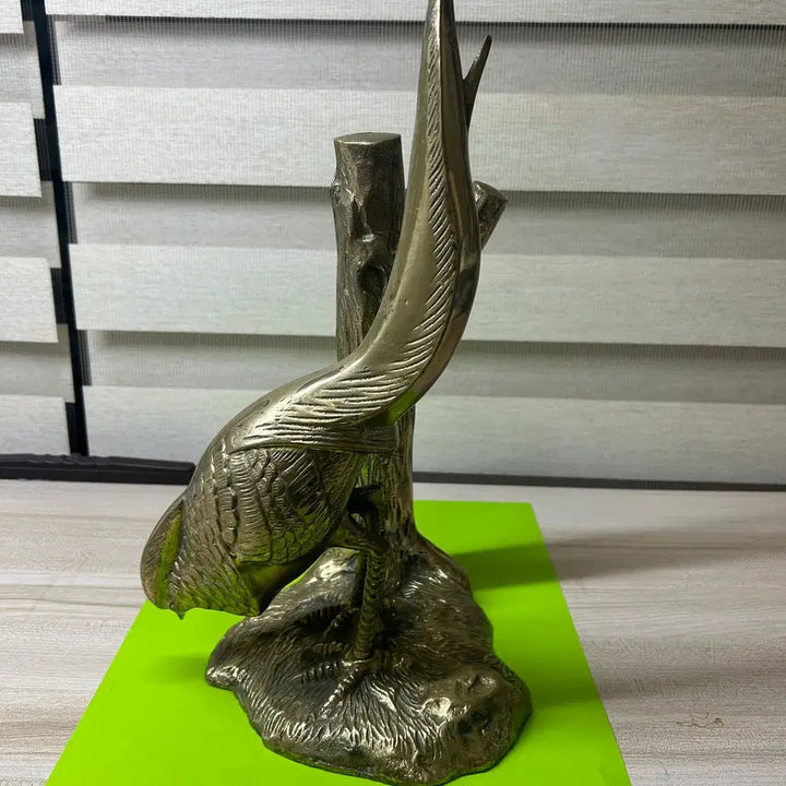 [BUNJANG] Bronze Bird and Tree Sculpture / 황동 브론즈 새와 나무 조각상