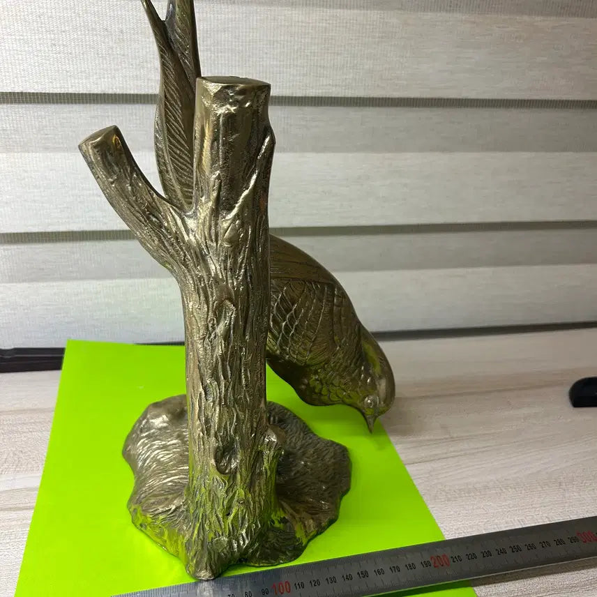 [BUNJANG] Bronze Bird and Tree Sculpture / 황동 브론즈 새와 나무 조각상