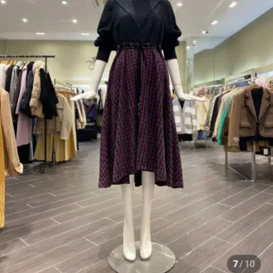 [BUNJANG] O'2nd Wool Blend Check Dress / O'2nd오즈세컨 울 블렌드 체크 드레스