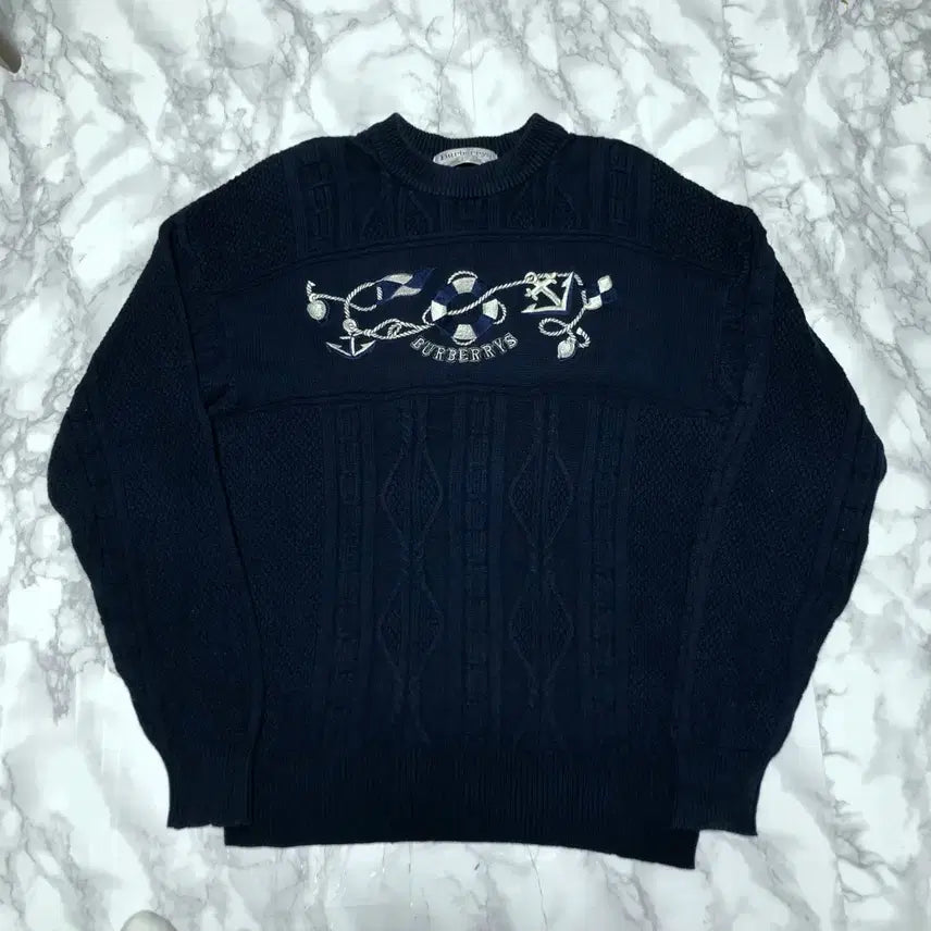 [BUNJANG] Burberry Anchorage Cable Knit Sweater / 버버리 케이블 니트 앵커리지 남성용