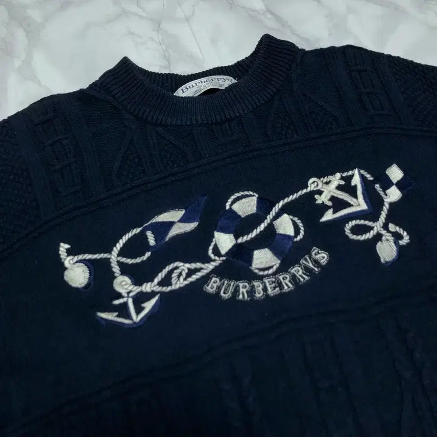 [BUNJANG] Burberry Anchorage Cable Knit Sweater / 버버리 케이블 니트 앵커리지 남성용