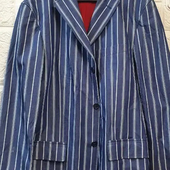 [BUNJANG] Tommy Hilfiger Stripe Blue Jacket / 타미힐피거 스트라이프 블루 자켓