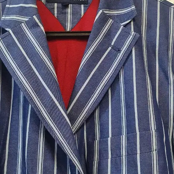 [BUNJANG] Tommy Hilfiger Stripe Blue Jacket / 타미힐피거 스트라이프 블루 자켓
