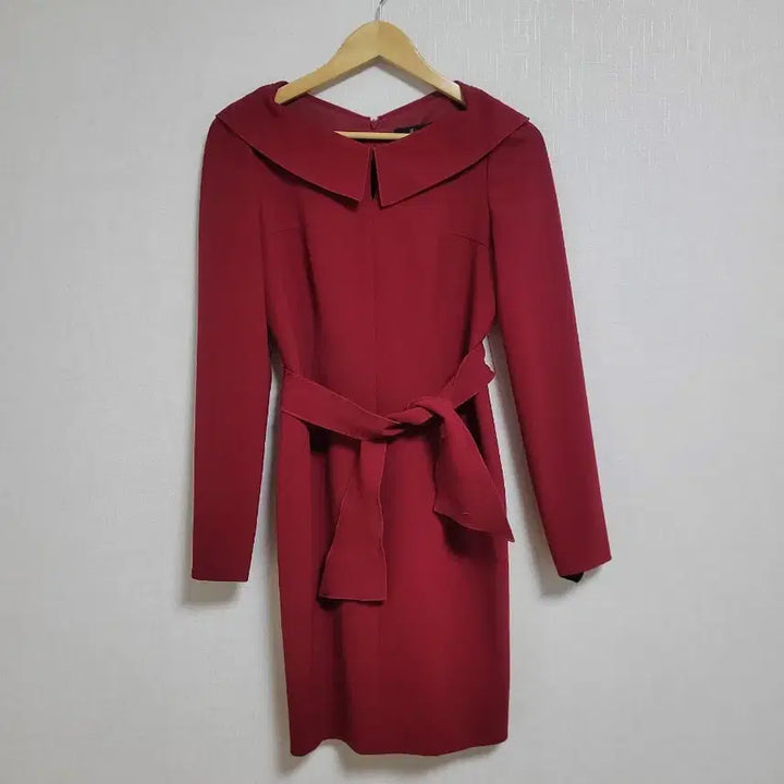[BUNJANG] JJ. Gote Red Collar Neck Long Dress / 23.JJ지고트 원피스
