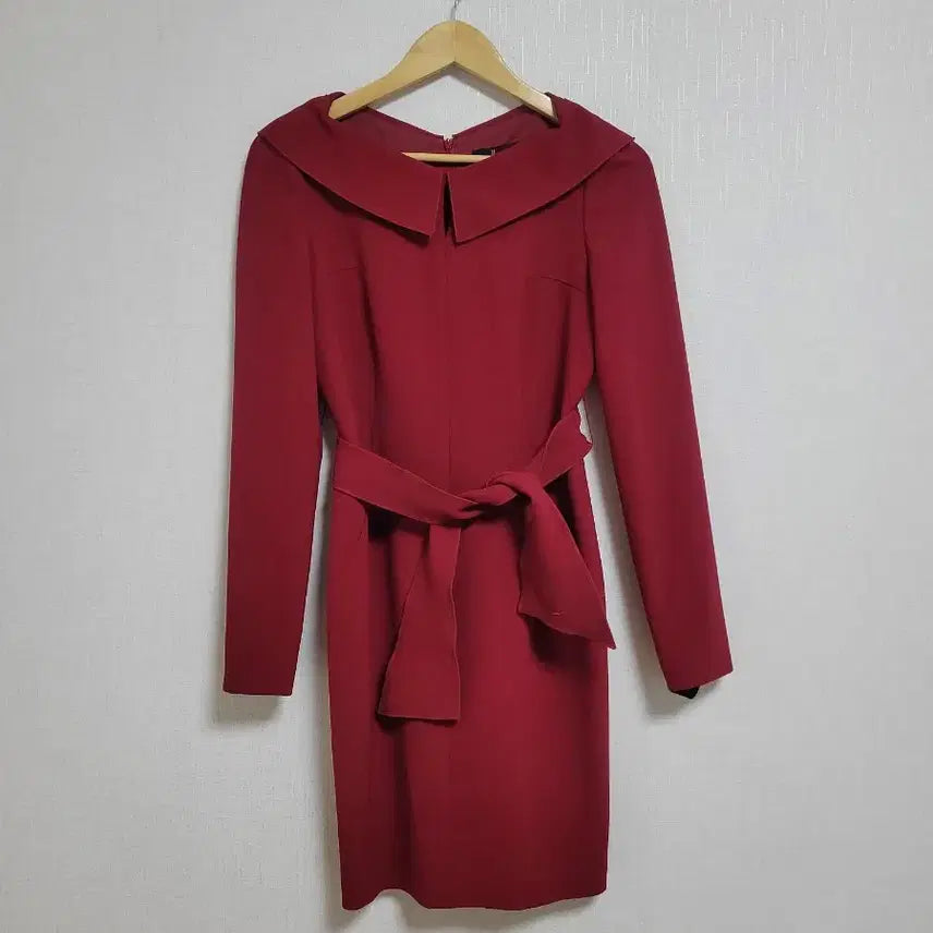 [BUNJANG] JJ. Gote Red Collar Neck Long Dress / 23.JJ지고트 원피스