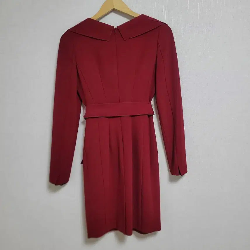 [BUNJANG] JJ. Gote Red Collar Neck Long Dress / 23.JJ지고트 원피스