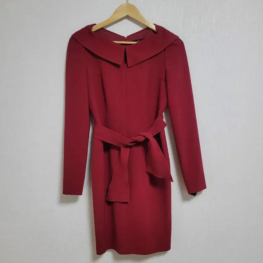 [BUNJANG] JJ. Gote Red Collar Neck Long Dress / 23.JJ지고트 원피스