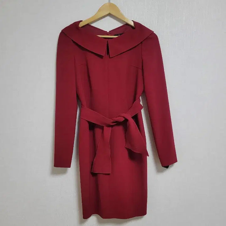 [BUNJANG] JJ. Gote Red Collar Neck Long Dress / 23.JJ지고트 원피스
