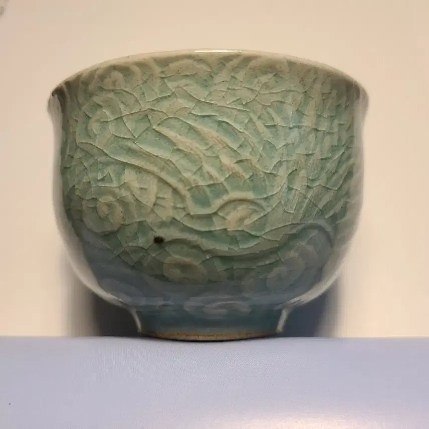 [BUNJANG] Songwol Kim Jong-ho Celadon Porcelain Turtle Dragon Overflow Cup / "희귀" 청자 거북 구룡 계영배