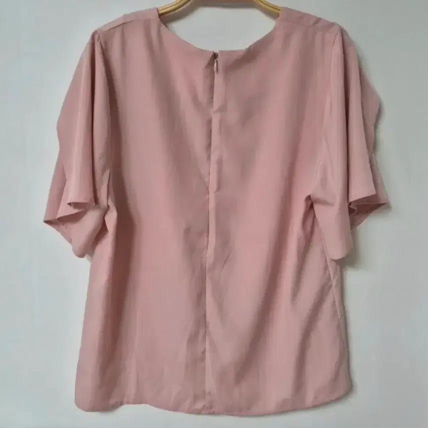 [BUNJANG] Pink Puff Sleeve Blouse / 미착용 핑크 반팔 블라우스 퍼프 숄더