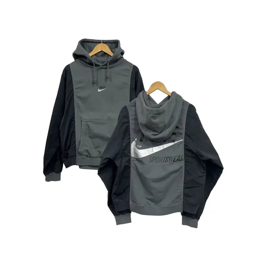 [BUNJANG] Nike Sportswear Iron Grey Big Swoosh Oversized Pullover Hoodie / [90] 나이키 스포츠웨어 아이언그레이 빅스우시 오버핏 풀오버 후드티