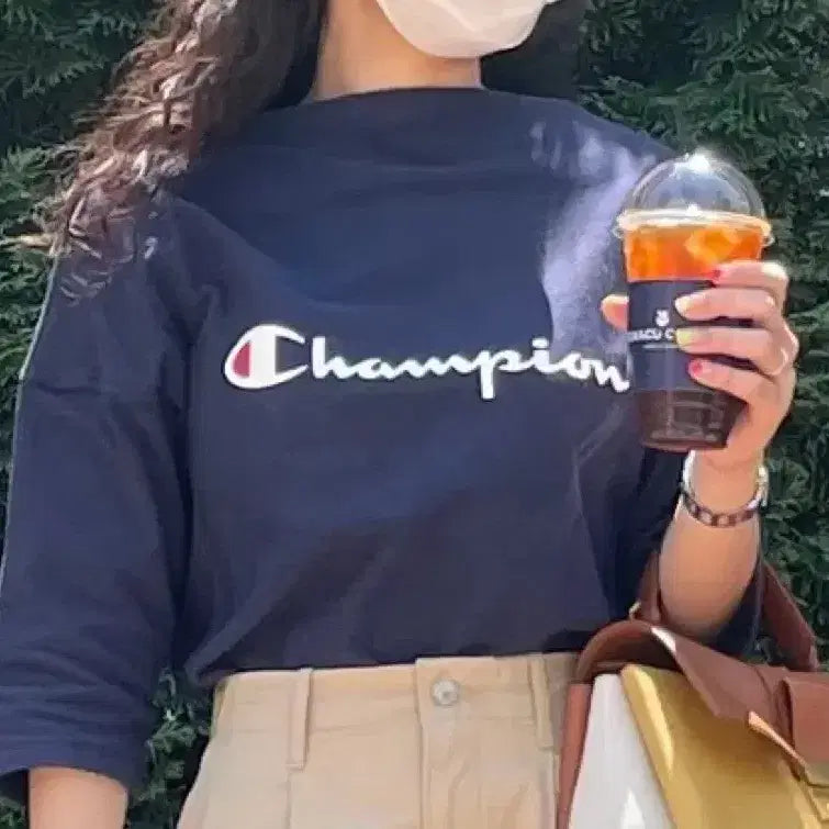 [BUNJANG] Champion Lip Line T-Shirt Navy L / 챔피온 입술라인 티셔츠