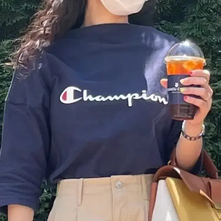 [BUNJANG] Champion Lip Line T-Shirt Navy L / 챔피온 입술라인 티셔츠