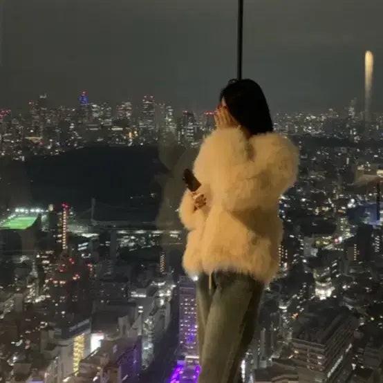 [BUNJANG] MellowB Real Knitting Fox Fur Jacket - Vanilla Color / 멜로우비 리얼 니팅폭스파자켓 바닐라컬러 새제품