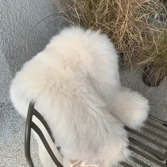 [BUNJANG] MellowB Real Knitting Fox Fur Jacket - Vanilla Color / 멜로우비 리얼 니팅폭스파자켓 바닐라컬러 새제품