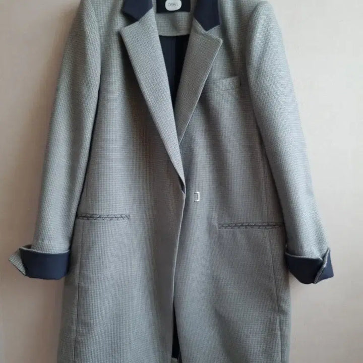 [BUNJANG] DEWL Checkered Long Coat / 듀엘 DEWL 배색 체크 롱 코트