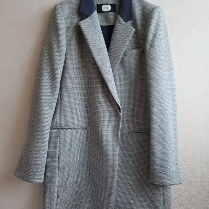 [BUNJANG] DEWL Checkered Long Coat / 듀엘 DEWL 배색 체크 롱 코트