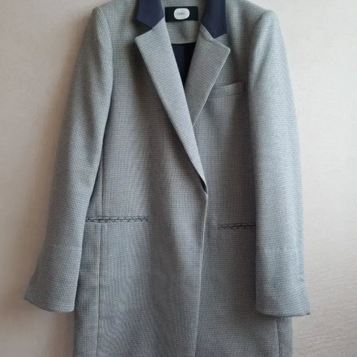 [BUNJANG] DEWL Checkered Long Coat / 듀엘 DEWL 배색 체크 롱 코트