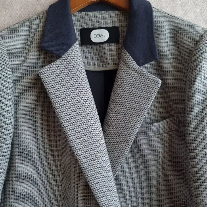 [BUNJANG] DEWL Checkered Long Coat / 듀엘 DEWL 배색 체크 롱 코트