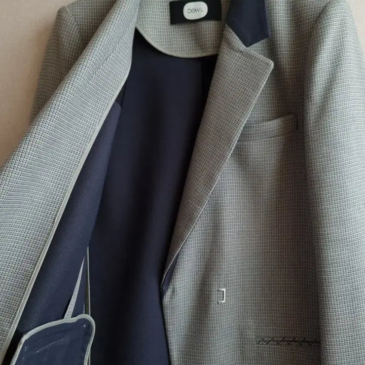 [BUNJANG] DEWL Checkered Long Coat / 듀엘 DEWL 배색 체크 롱 코트