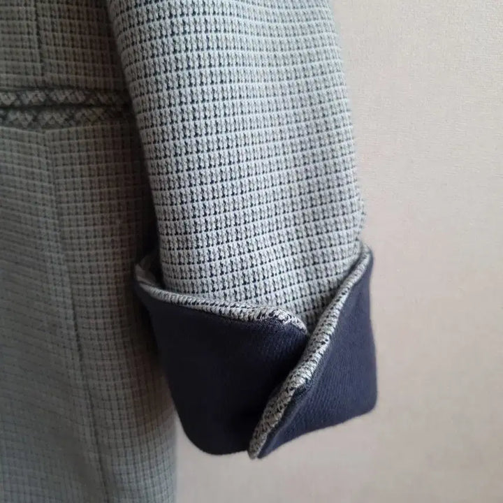 [BUNJANG] DEWL Checkered Long Coat / 듀엘 DEWL 배색 체크 롱 코트