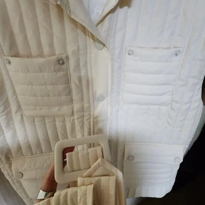 [BUNJANG] Ivory Quilted Vest / 아이보리 퀼팅 조끼 패딩 베스트(1장세일)