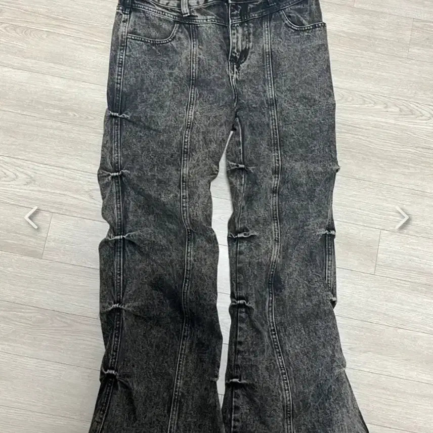 [BUNJANG] Rev Stoning Flack Denim Gray Pants / 레브 스토닝 플랙 데님 그레이 팬츠