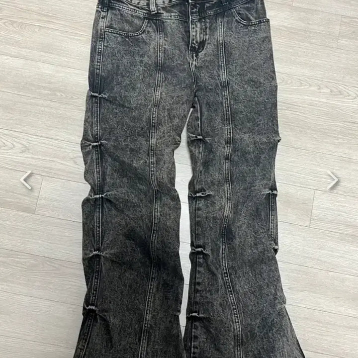 [BUNJANG] Rev Stoning Flack Denim Gray Pants / 레브 스토닝 플랙 데님 그레이 팬츠