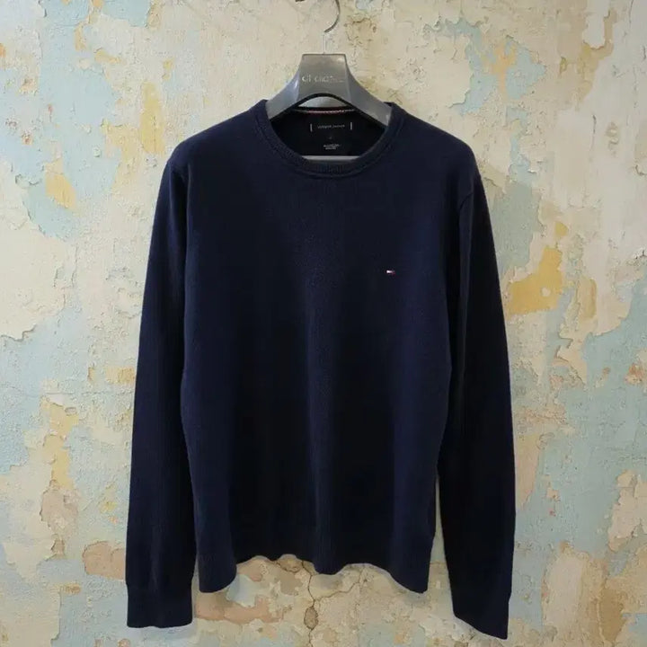 [BUNJANG] Tommy Hilfiger Navy Pima Cotton Cashmere Knit L / 타미힐피거 네이비 피마 코튼  캐시미어 니트 L