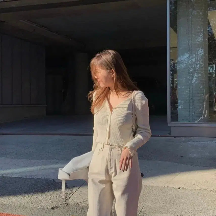 [BUNJANG] Tanat Open Collar Button Cardigan / 타낫 오픈 카라 버튼 가디건