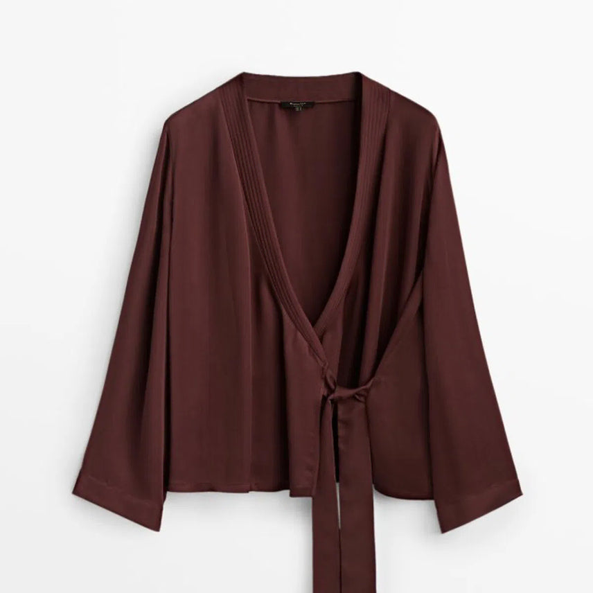 [BUNJANG] Massimo Dutti Wrap Shirt Blouse M / 마시모두띠 랩 셔츠 블라우스 M