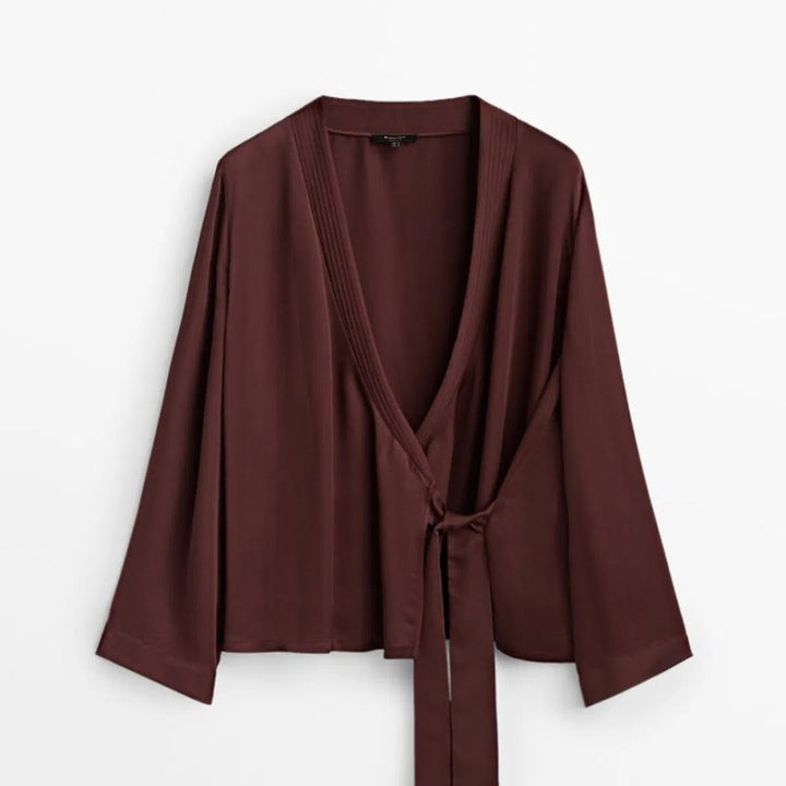 [BUNJANG] Massimo Dutti Wrap Shirt Blouse M / 마시모두띠 랩 셔츠 블라우스 M