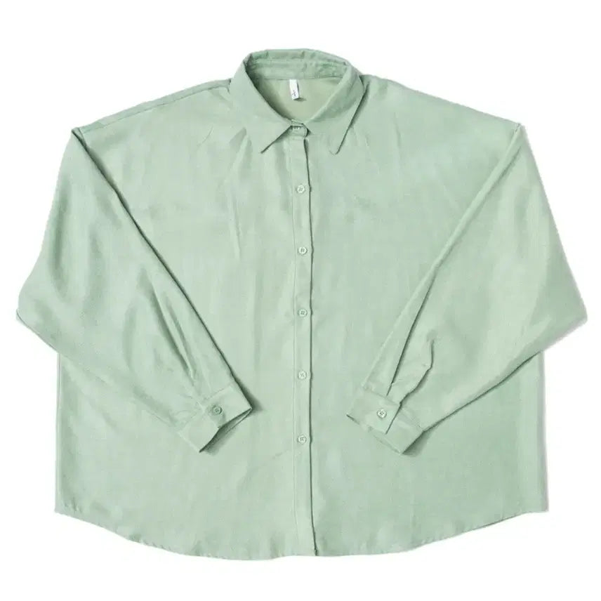 [BUNJANG] Mint Suede Oversized Shirt / 미착용 민트 스웨이드 오버핏 셔츠