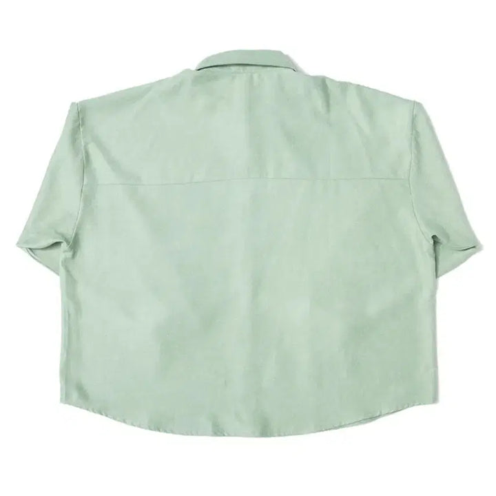 [BUNJANG] Mint Suede Oversized Shirt / 미착용 민트 스웨이드 오버핏 셔츠