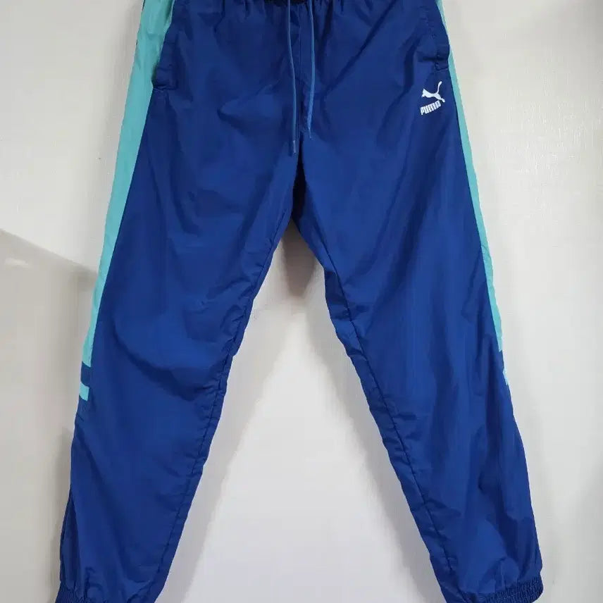 [BUNJANG] Puma Track Pants Blue/Mint Stripe / 푸마 트랙 팬츠 M