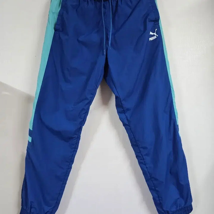 [BUNJANG] Puma Track Pants Blue/Mint Stripe / 푸마 트랙 팬츠 M