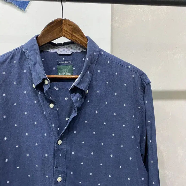 [BUNJANG] Henry Cotton Casual Embroidered Pattern Shirt / (105) 헨리코튼 캐주얼 자수 패턴 셔츠 남방