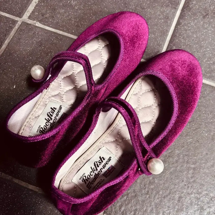 [BUNJANG] Rockfish Mary Jane Velvet Flats / 락피쉬 메리제인슈즈