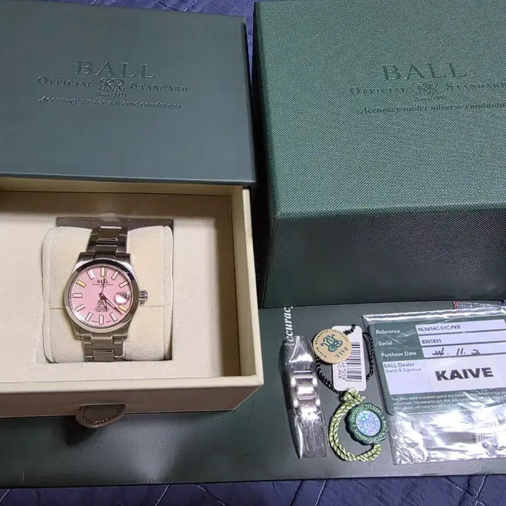 [BUNJANG] Ball Watch Engineer III Marvelight 36mm Automatic Watch / 볼워치 엔지니어3 마블라이트 36mm 핑크 오토매틱 24년 11월 스탬