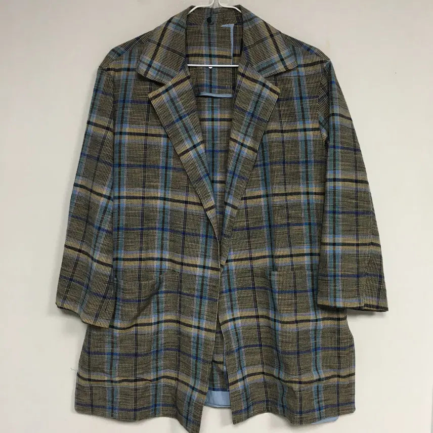 [BUNJANG] Hansome LATT BY T Check Linen Jacket (Size 55) / 한섬 래트바이티 체크 린넨 자켓 55