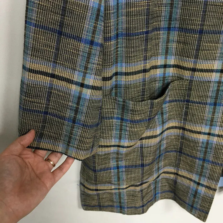 [BUNJANG] Hansome LATT BY T Check Linen Jacket (Size 55) / 한섬 래트바이티 체크 린넨 자켓 55