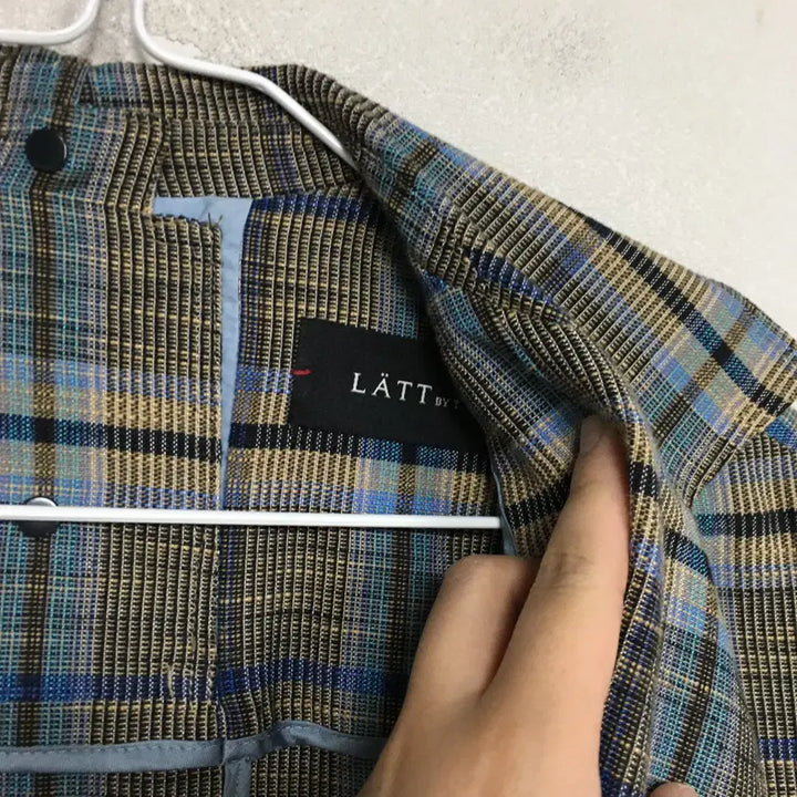 [BUNJANG] Hansome LATT BY T Check Linen Jacket (Size 55) / 한섬 래트바이티 체크 린넨 자켓 55