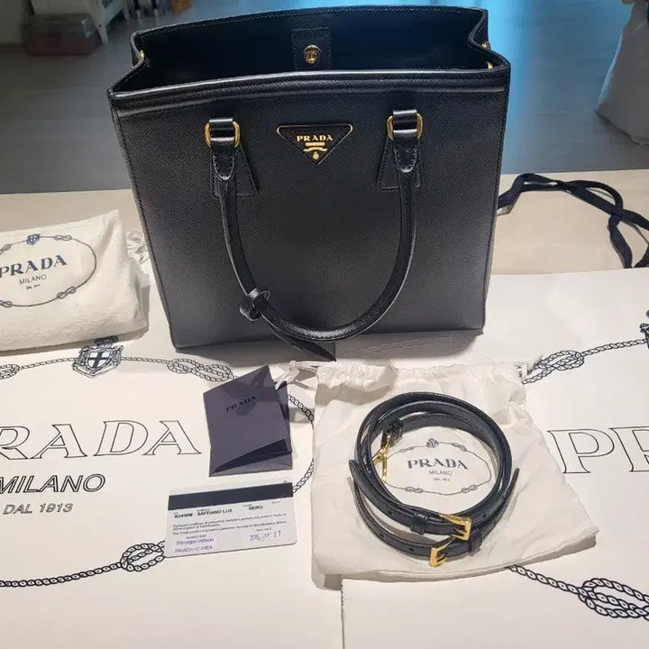 [BUNJANG] Prada B2490M Saffiano Lux Tote Crossbody Bag / 프라다 B2490M 사피아노 럭스백 토트 겸 크로스
