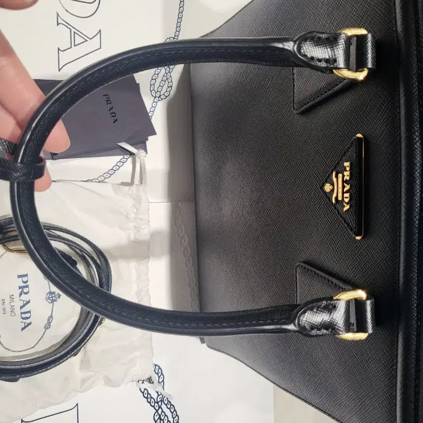[BUNJANG] Prada B2490M Saffiano Lux Tote Crossbody Bag / 프라다 B2490M 사피아노 럭스백 토트 겸 크로스
