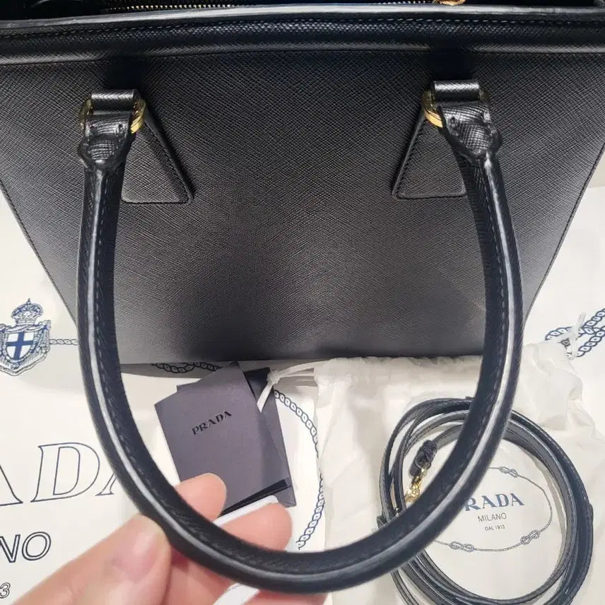 [BUNJANG] Prada B2490M Saffiano Lux Tote Crossbody Bag / 프라다 B2490M 사피아노 럭스백 토트 겸 크로스